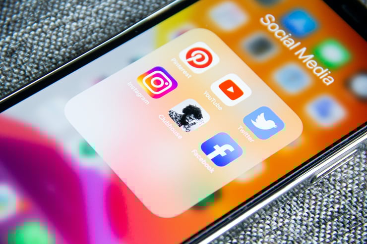 cell phone with social media apps